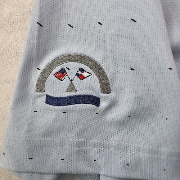 Dunning Stirling Ventilated Mesh Performance LG Polo Short Sl USA TX Flag $98 - Picture 2 of 9